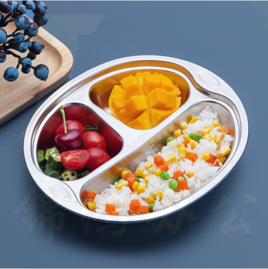 美厨 304不锈钢餐盘饭盒碗 加厚分格餐盘 大嘴猴系列 MCFT707