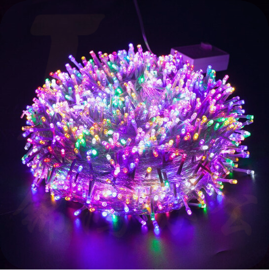 LED小彩灯 七彩 插电款-10米  户外七彩变色霓虹灯