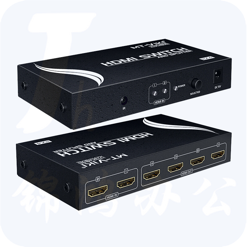  迈拓维矩MT-HD2-4 hdmi切换分配器2进4出二拖四高清音视频共享二分四