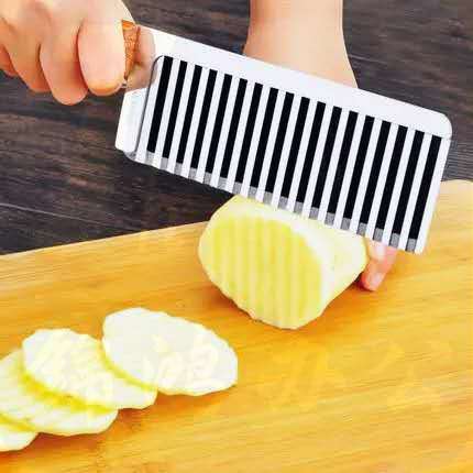 不锈钢菜刀 土豆波浪形切菜刀 切花刀 蔬果刀 胡萝卜切条器  货号：XWL