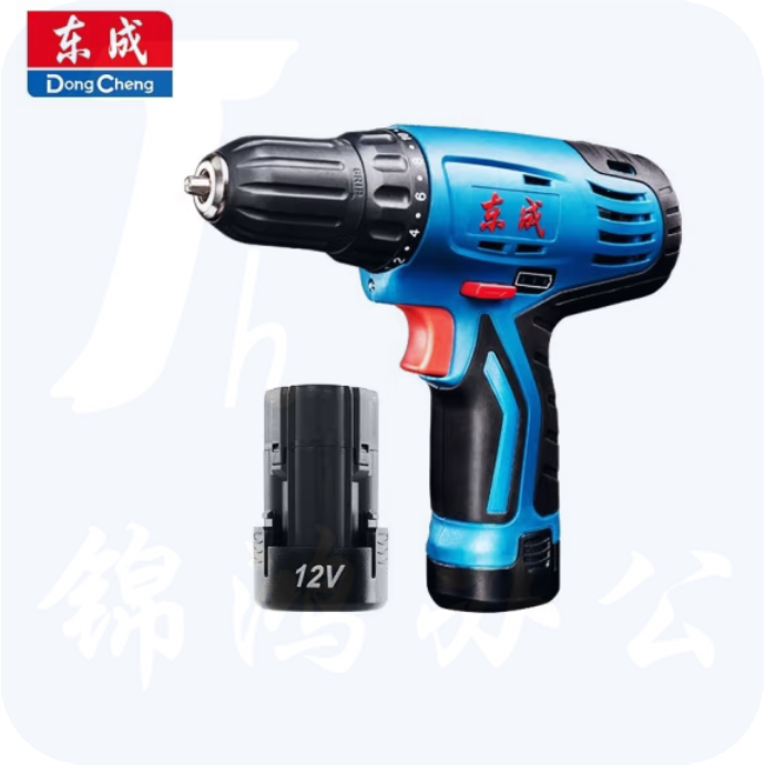  东成 DCJZ09-10E 充电式手电钻手枪钻手电转12V锂电钻 双电池
