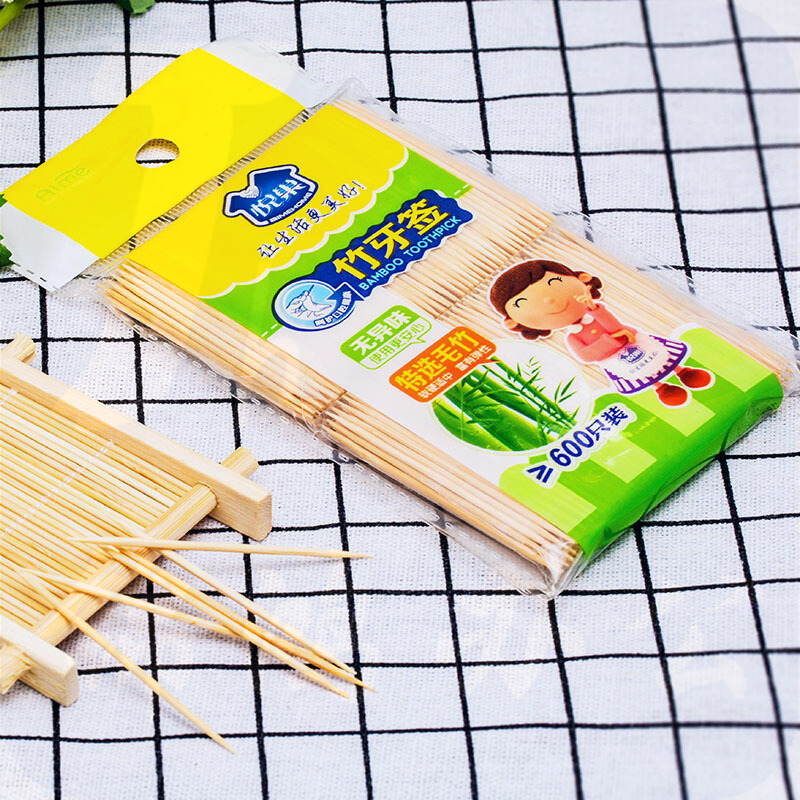 悦巢优惠装竹牙签 水果叉子 剔牙棒 600支/袋