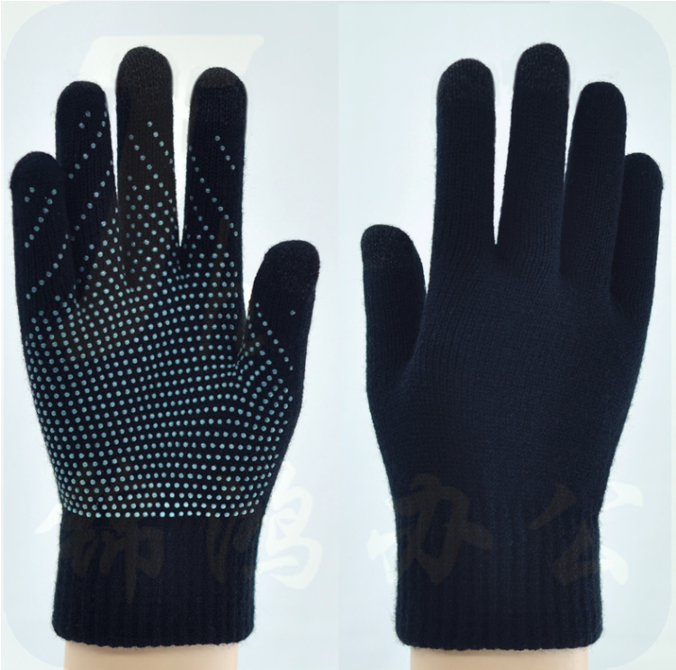 触屏手套  防滑工作劳动胶点手套  冬季加绒保暖手套