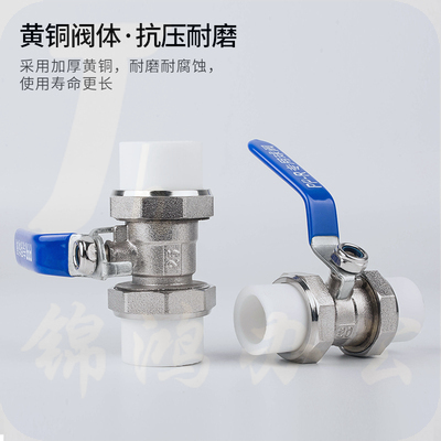 安利达 	63   PPR等径双活接铜球阀