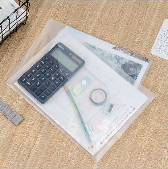 得力 5501 A4加厚透明文件袋 按扣资料袋10只/包 单个价格