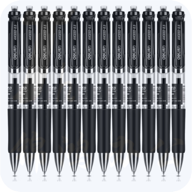 得力 S01 中性笔0.5mm 按动子弹头签字笔 12支/盒；支