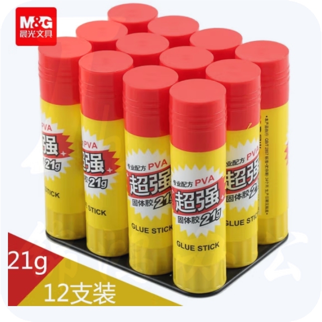 晨光 21g超强高粘度固体胶 PVA胶棒 ASG97155 12支装