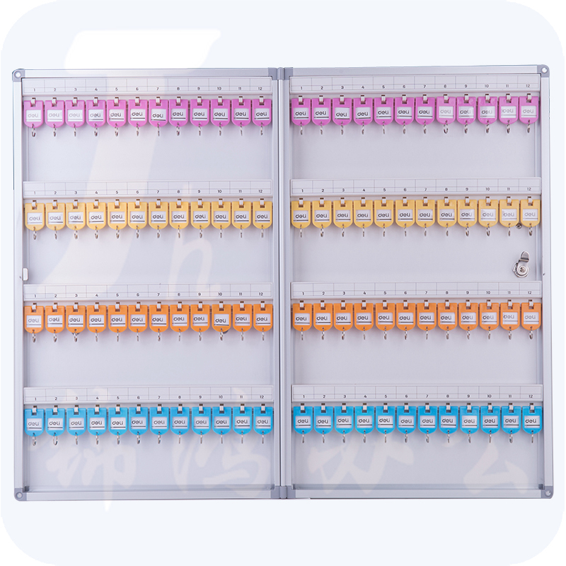 得力96位 铝合金钥匙管理箱(银)398*63*630mm（50802）
