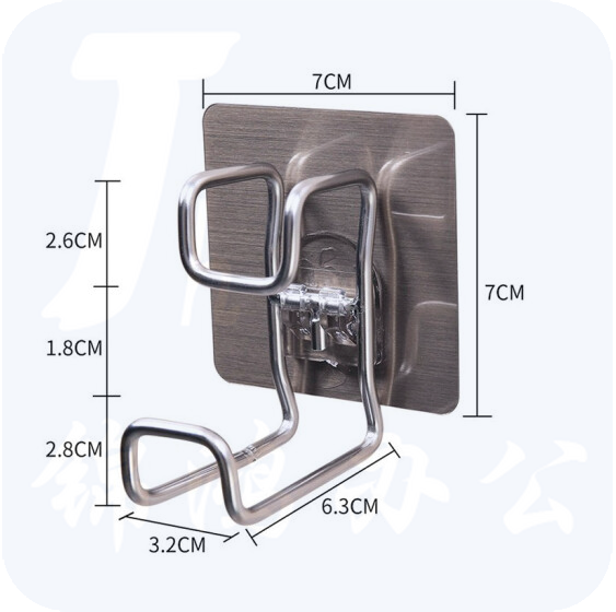 脸盆置物无痕挂钩粘钩  A58529   浴室卫生间厨房免打孔不锈钢挂  2只/组