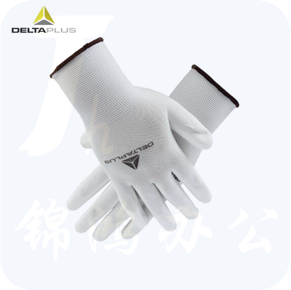 代尔塔  201704 PU精细操作手套 13针涂掌手套 掌背透气 弹性袖口