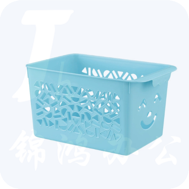 收纳篮 玩具筐 水果筐 大号镂空塑料收纳筐 长27.5cm 宽18cm 高14cm 货号：LJ