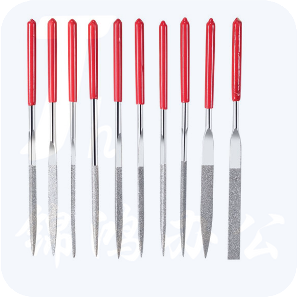  金刚石锉刀10件套 钢挫圆挫扁挫半圆锉方形挫三角锉   货号：JC