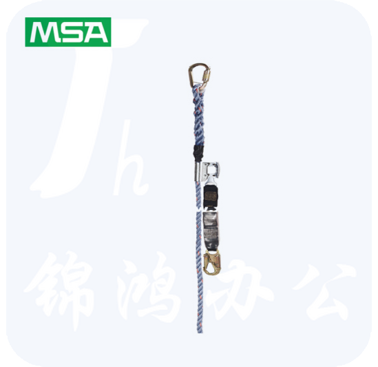 梅思安/MSA 415869安全绳 聚酯材质三股绳 16mm直径 15m长 带一个19mm开口挂钩