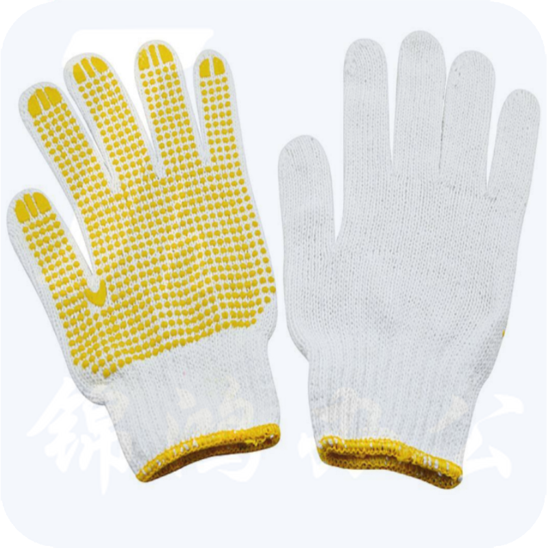 护善 掌心带胶粒白色棉线手套  货号：XL