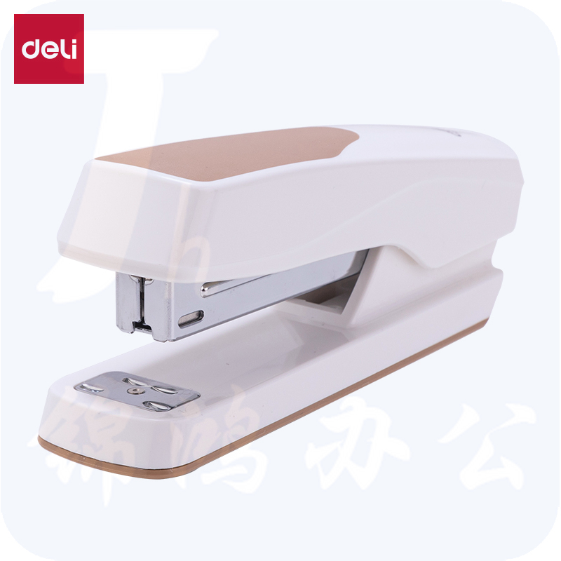 得力（deli）12号订书机加厚20页大号订书器 白【防滑底座 舒适按压】0427
