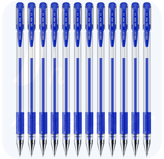 得力(deli)蓝色6600ES 经典签字笔 （12支盒）