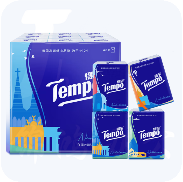 得宝 手帕纸 欧式印花4层7张*48包印花纸巾 纸巾小包 货号：JC