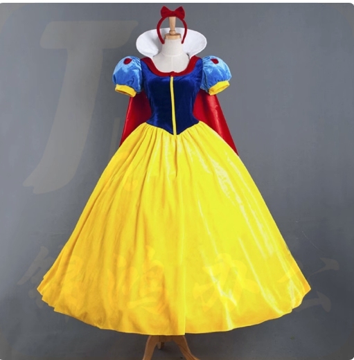 白雪公主舞台演出服   头饰+连衣裙  货号：LJ