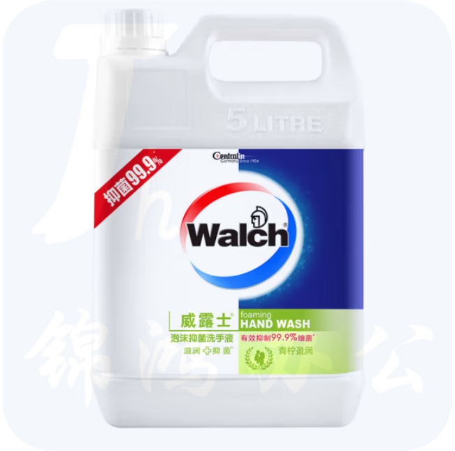 威露士泡沫洗手液青柠盈润5L 抑菌99.9% 家庭酒店餐厅可用 商用大桶装