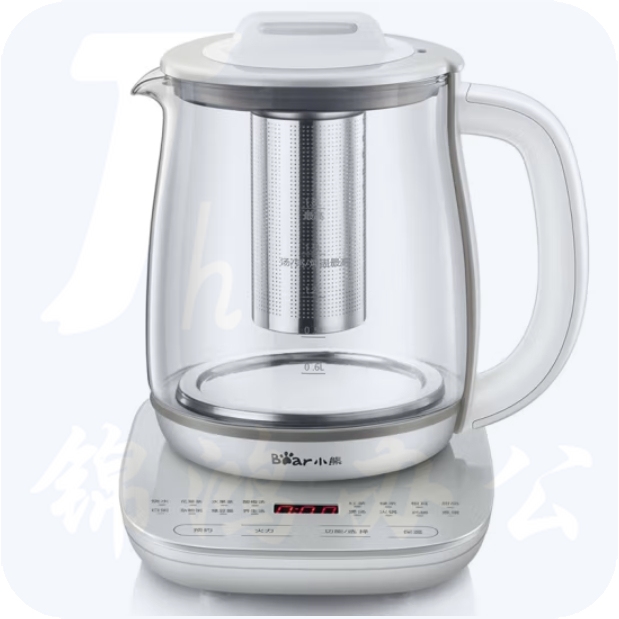 小熊（Bear）YSH-C18R6 养生壶 电水壶 热水壶 烧水壶 花茶壶养生锅玻璃加厚 黑茶煮茶壶煮茶器1.8L电热水壶