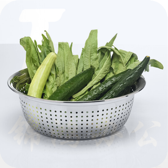 不锈钢漏盆  洗菜滤水篮子厨房沥水篮   36CM  货号：TXH