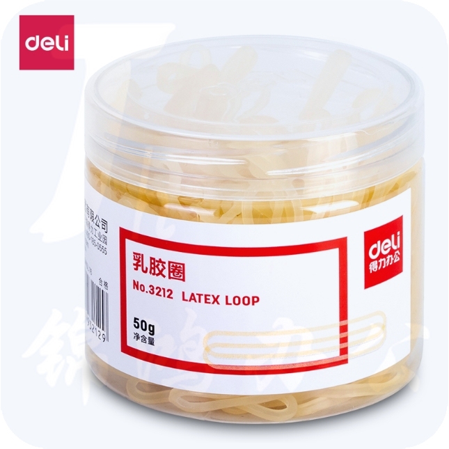 得力(deli)50g乳胶圈/猴皮筋/橡胶圈/牛皮筋 财务用品  50g/桶 3212