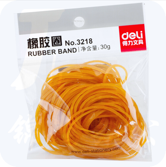 得力（deli）3218 橡皮筋/橡胶圈 猴皮筋 橡皮卷 30g  （64小包/盒）