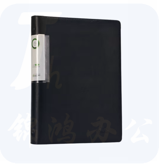 康百   A4皮面活页资料册 A4多层文件夹插页袋    黑色  货号：LJ