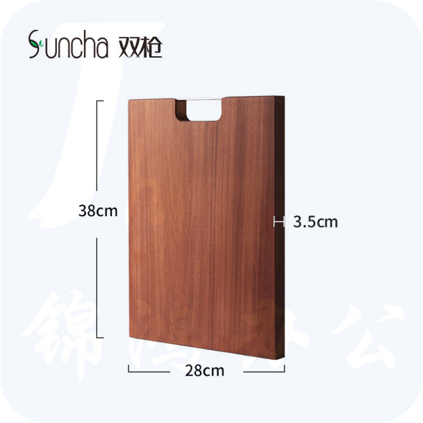 双枪 （Suncha）砧板 实木切菜板 加厚整木案板  尺寸 38*28*3.5cm