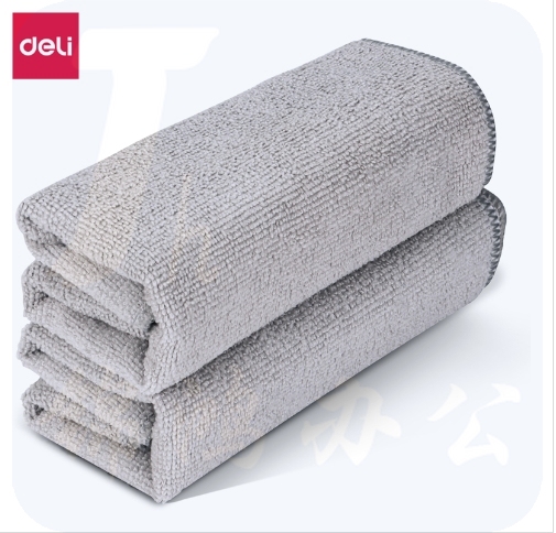 得力LQ392 超细纤维 抹布 30*70cm 2片装 灰色