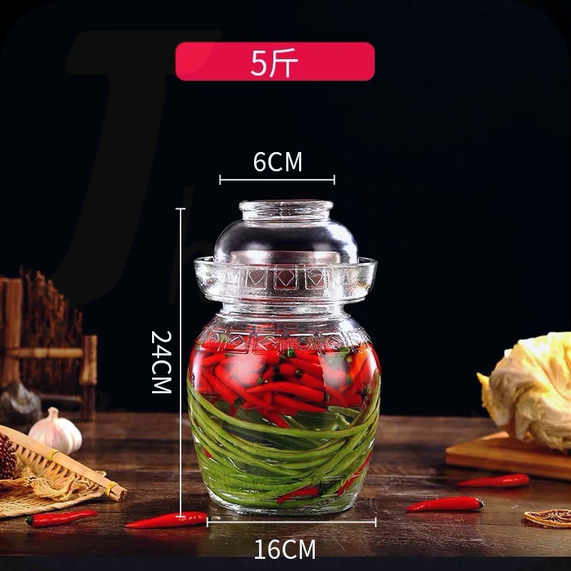玻璃加厚密封坛 玻璃密封罐 泡菜罐 5斤