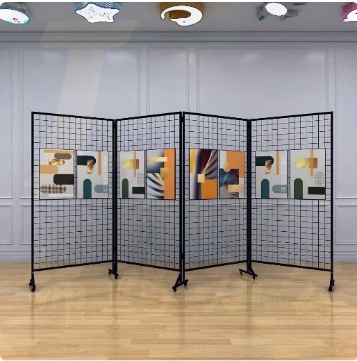 折叠网格展示  画展书法美术绘画作品展览架   160*100cm 2片/组  货号：LJ