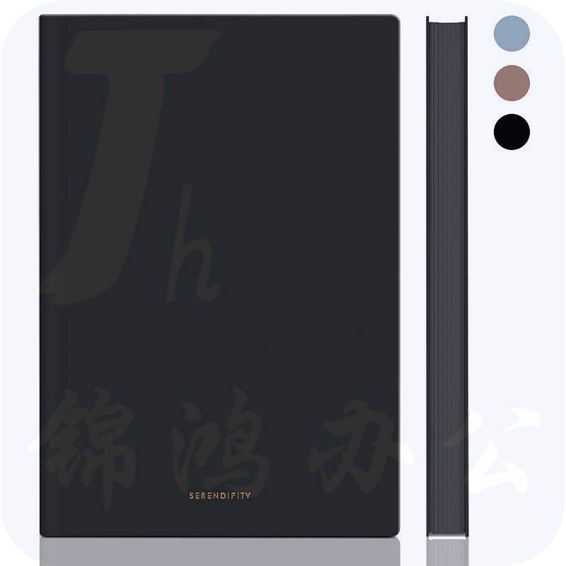 得力（deli）A5/96张商务记事本笔记本子 皮面本办公会议日记本 黑色22284