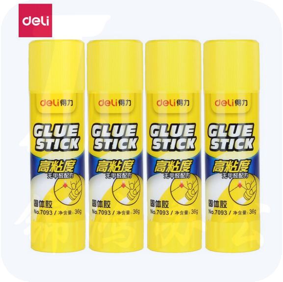 得力(deli) 36g高粘度固体胶棒4支装 PVP固体胶水  6372