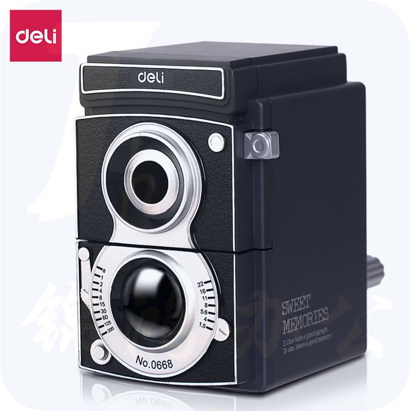 得力0668光影削笔机 卷笔刀铅笔刀 可调粗细削笔器