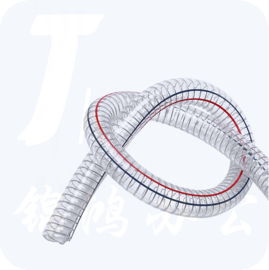 钢丝增强管 透明钢丝软管 输水钢丝胶管  含喉箍 4寸   货号：JC