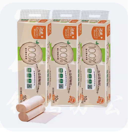 洁柔(C&S)无芯卷纸 自然木黄色纸 加厚4层70g卫生纸*12卷（母婴健康用纸 实芯卷纸 低白度类本色纸巾 ）