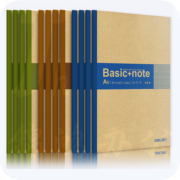 得力 A5无线装本软抄本记事本(混)-30张(12本/包) 7672