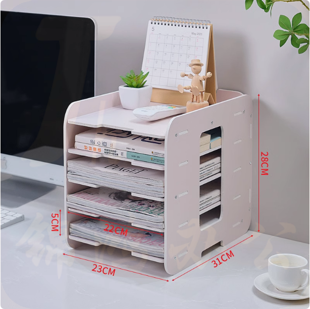 桌面收纳盒文件框 A4  5层  货号：LJ