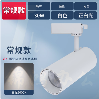 企派  境享系列轨道灯 30W 6500K QP-G105-30  货号：MJ