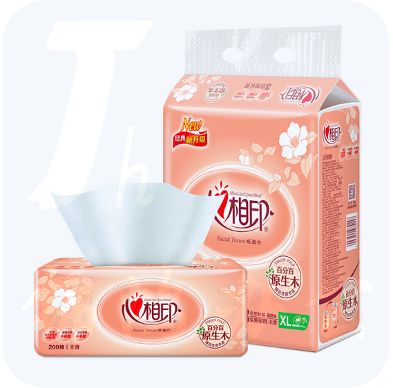 心相印 软抽纸 DT200 双层200抽/包*3包/提*16提/箱（48包）