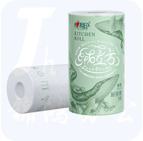 心相印  绒立方厨房卷纸3层 加厚12倍立体黑科技吸油锁水1卷 货号：LJ