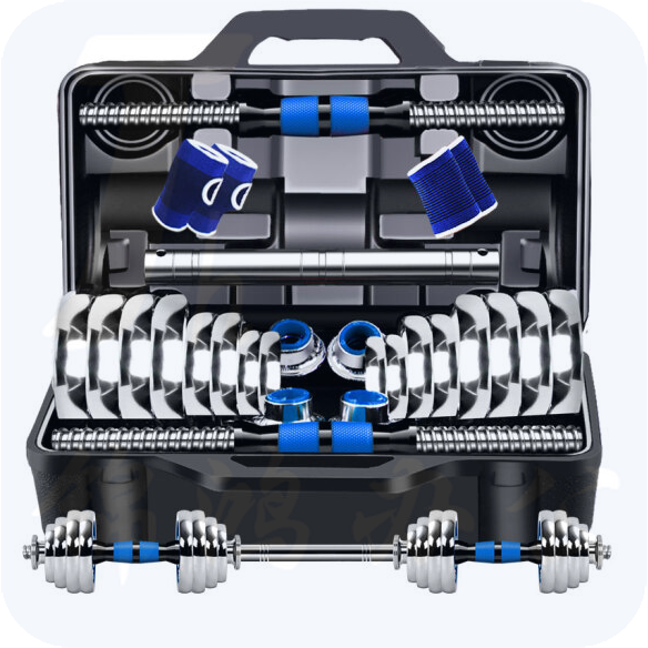 诚悦电镀哑铃杠铃20kg(10公斤*2)礼盒男女士运动健身训练器材家用组合升级套装赠护手护腕加长连接器CY-025