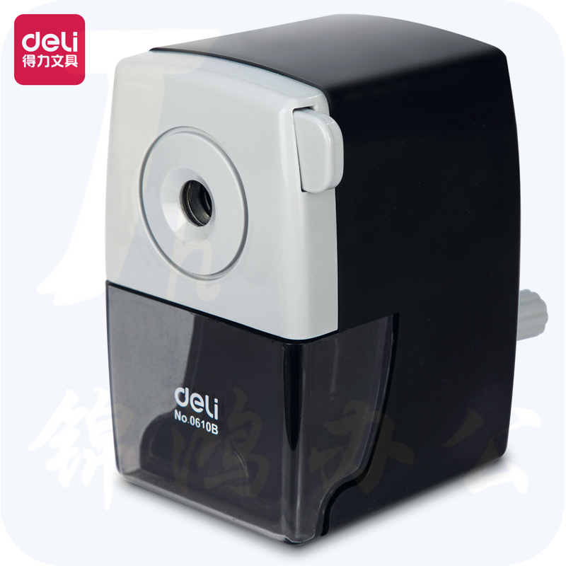 得力0610B 手摇削笔机 削笔器/转笔刀 手摇笔刨 黑色