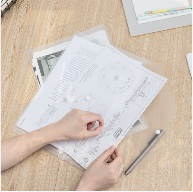 得力(deli)5501A 按扣资料袋加厚透明文件袋 按扣资料袋（10只/包）