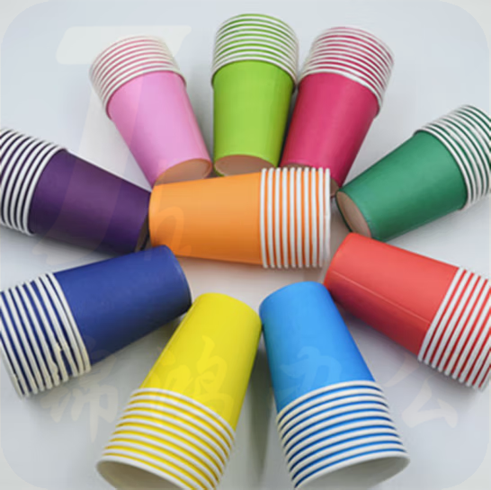 幼儿园早教纸杯 创意美术DIY彩色一次性纸杯 (颜色随机100只装)  货号：GD