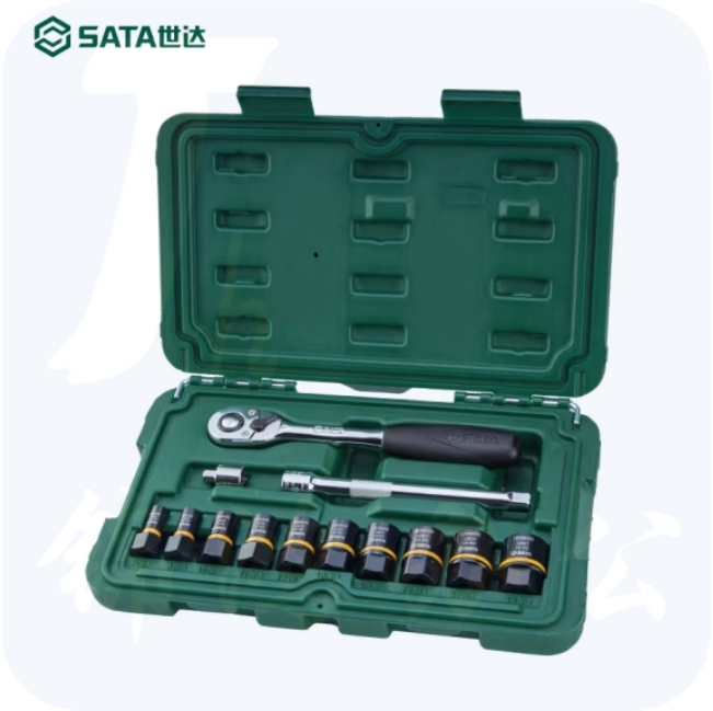 世达 09137 打滑螺栓拆卸套筒6.3x10MM拆卸套筒组套13件套