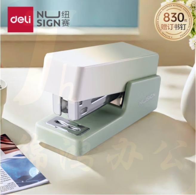 纽赛NS083A_12#迷你订书机(日光轻语)(绿)(1台订书机+1盒钉)
