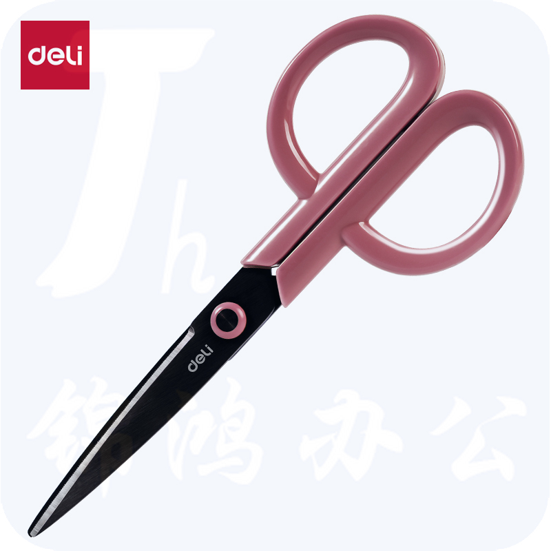 得力(deli)175mm东方文彩剪刀 办公生活家用剪子 手工剪纸刀 办公用品 红色DF301
