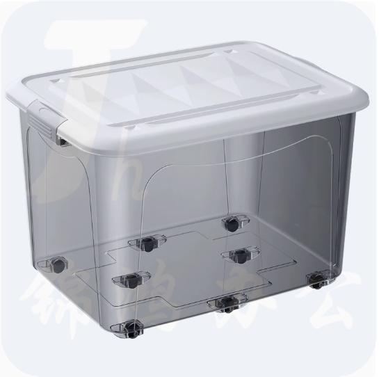 特大号透明收纳箱 大容量整理箱 塑料储物箱带轮子 220L 80*62*47cm  货号：WY